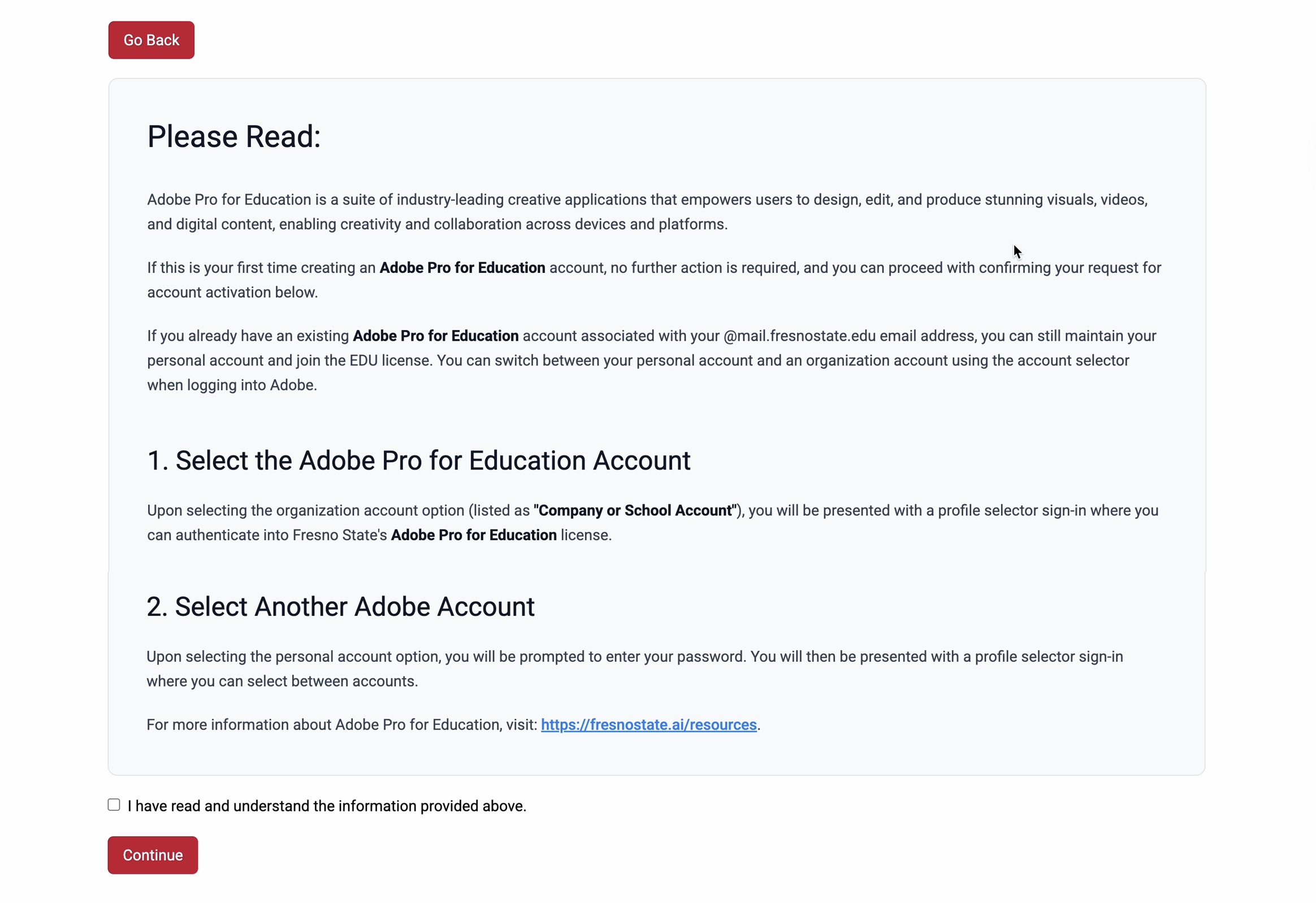 Account Options for Adobe Pro