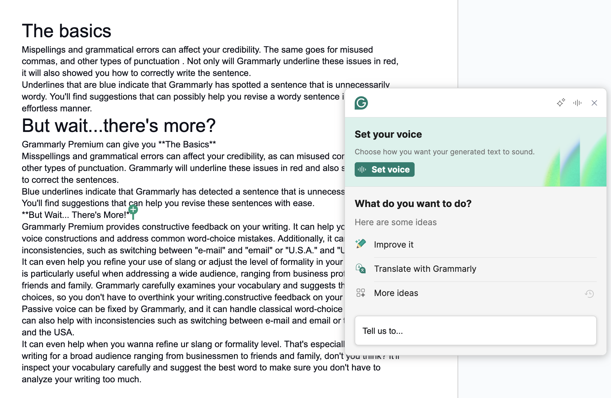 Google docs rewrite with grammarly