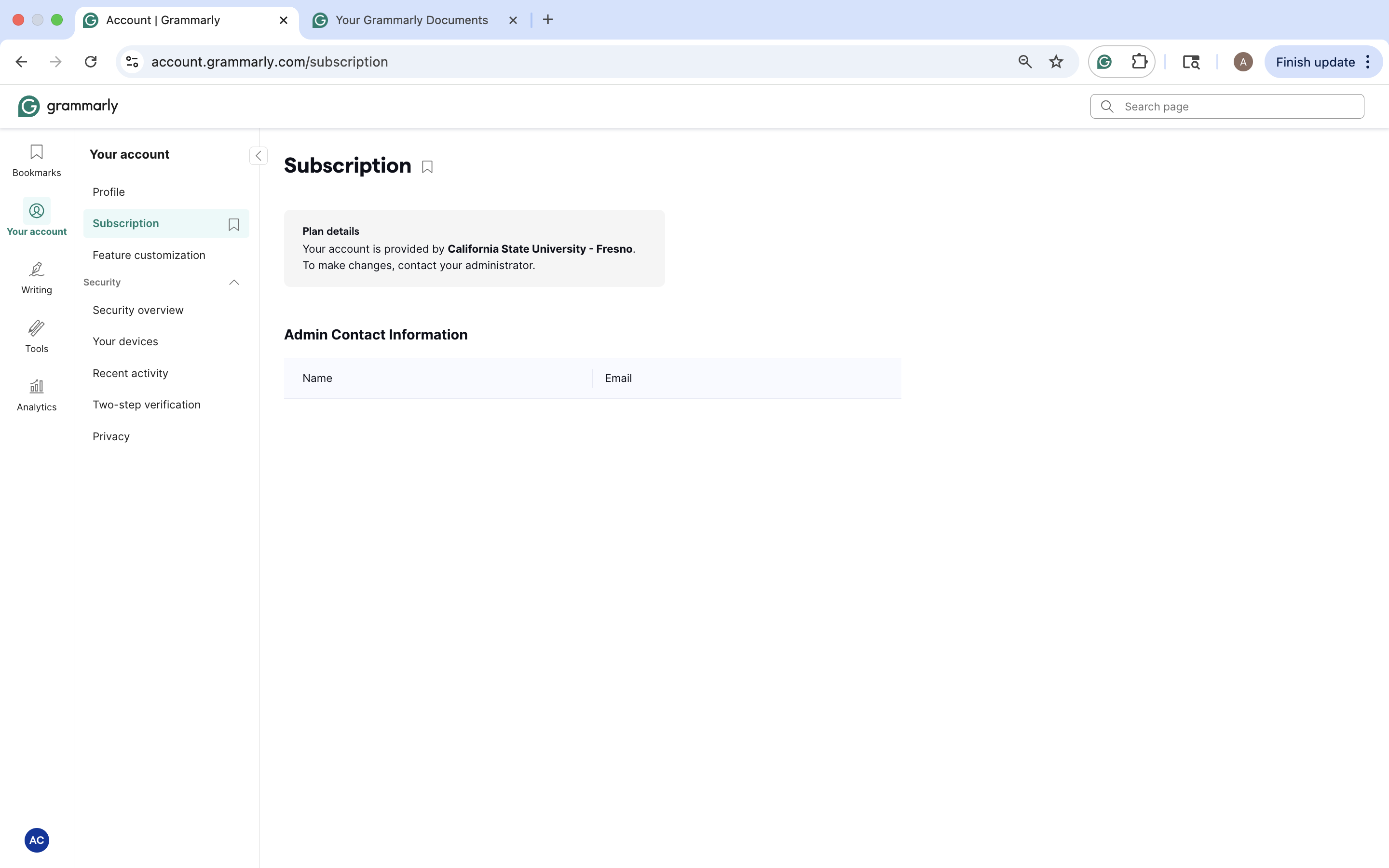 Grammarly subscription